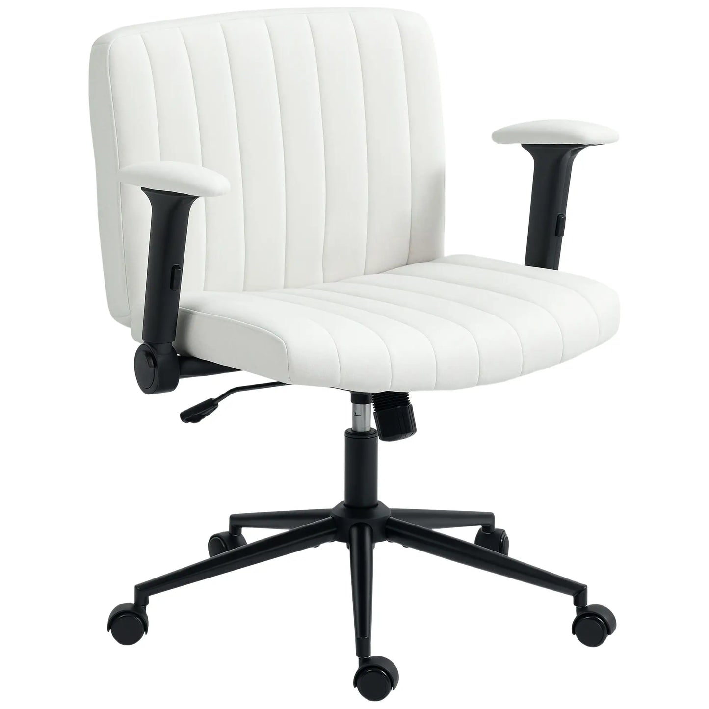 Criss Cross Chair with Flip-up Armrests, Wheels, Adjustable Height, Tilting, Cream White Task Chairs Cream at Gallery Canada