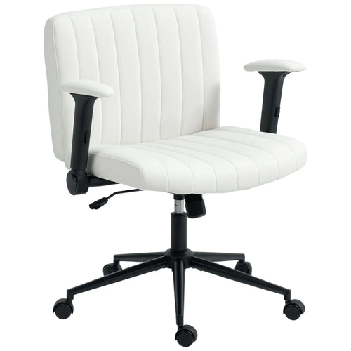Criss Cross Chair with Flip-up Armrests, Wheels, Adjustable Height, Tilting, Cream White