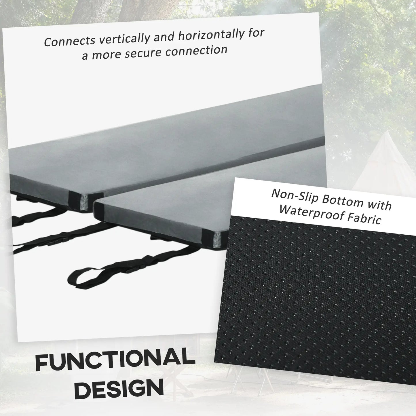 Memory Foam Camping Mat, 2.8'' Thick, Portable Roll Up, Grey Camping Cots at Gallery Canada