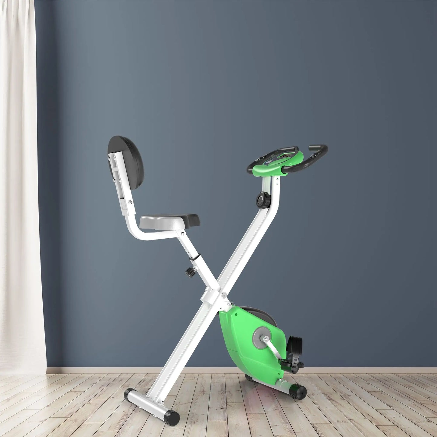 Foldable Indoor Stationary Bike, 8-Level Magnetic Resistance, Green Exercise & Stationary Bikes at Gallery Canada