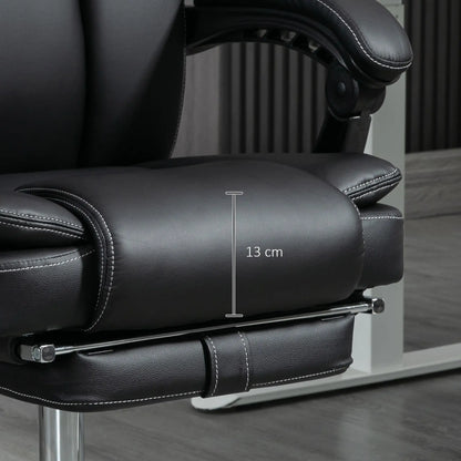 Massage Office Chair, Reclining Executive Chair with Vibration, Footrest, High Back, Black Massage Chairs at Gallery Canada