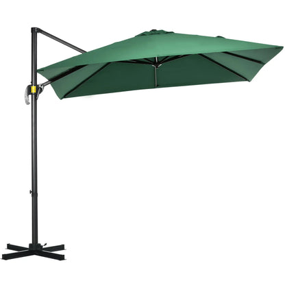 8' x 8' Square Cantilever Umbrella, 360° Rotation, Aluminum, Green Cantilever Umbrellas at Gallery Canada