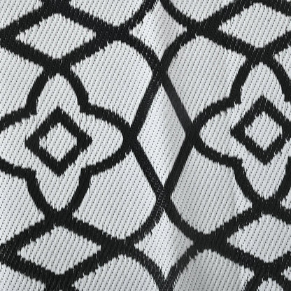 Reversible Outdoor Rug, Waterproof, 9' x 18', Clover, Black and White Outdoor Reversible Rugs at Gallery Canada