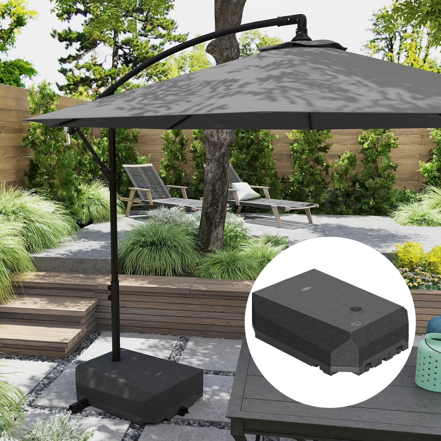 Heavy Duty Cantilever Umbrella Stand With Wheels, Water/Sand Filled Umbrella Bases at Gallery Canada