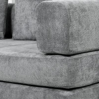 Canapé-lit convertible 81" 5-en-1, Gris, Assise profonde
