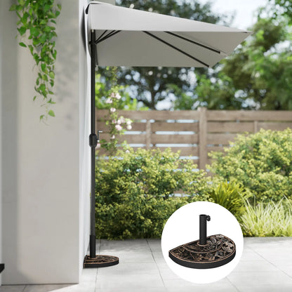 20 lbs Half Round Patio Umbrella Base, 20", Outdoor Resin Stand, Bronze Umbrella Bases at Gallery Canada