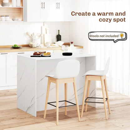 Kitchen Island, Storage Cabinet, 4 Drawers, Adjustable Shelf, Faux Marble, White Kitchen Islands & Kitchen Carts at Gallery Canada