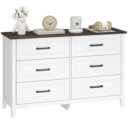 6-Drawer Wide Dresser Chest for Bedroom Living Room Closet