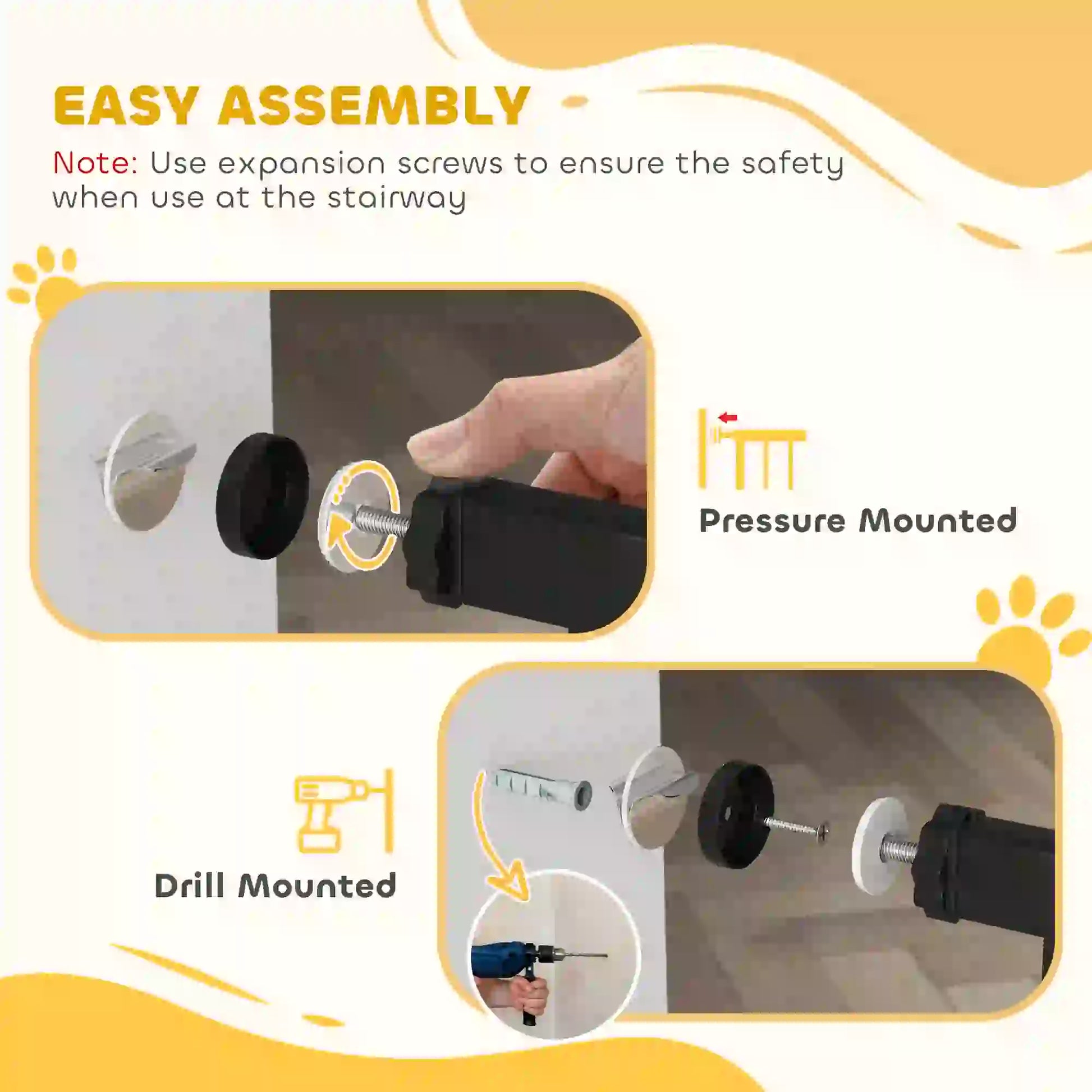 26"-37" Dog Gate, Adjustable Pet Gate, 14" Tall, Black Pet Gates at Gallery Canada