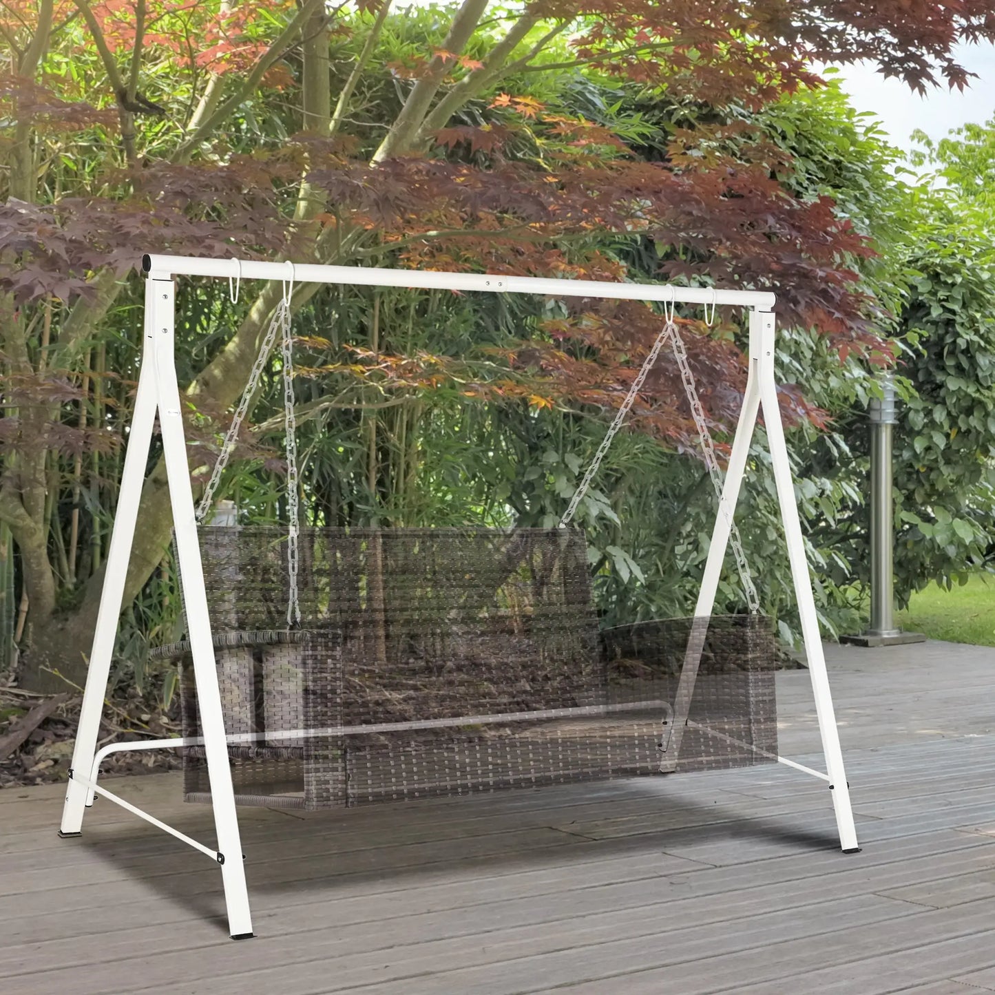 Metal Swing Stand, Hanging Chair Frame, 528 LBS, Backyard, Patio, Lawn, White Hammock Stands at Gallery Canada