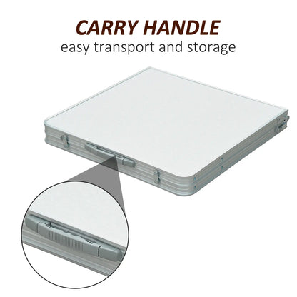 4ft Foldable Camping Table, Picnic BBQ Desk, Indoor Outdoor, Silver Picnic Tables & Camping Chairs at Gallery Canada