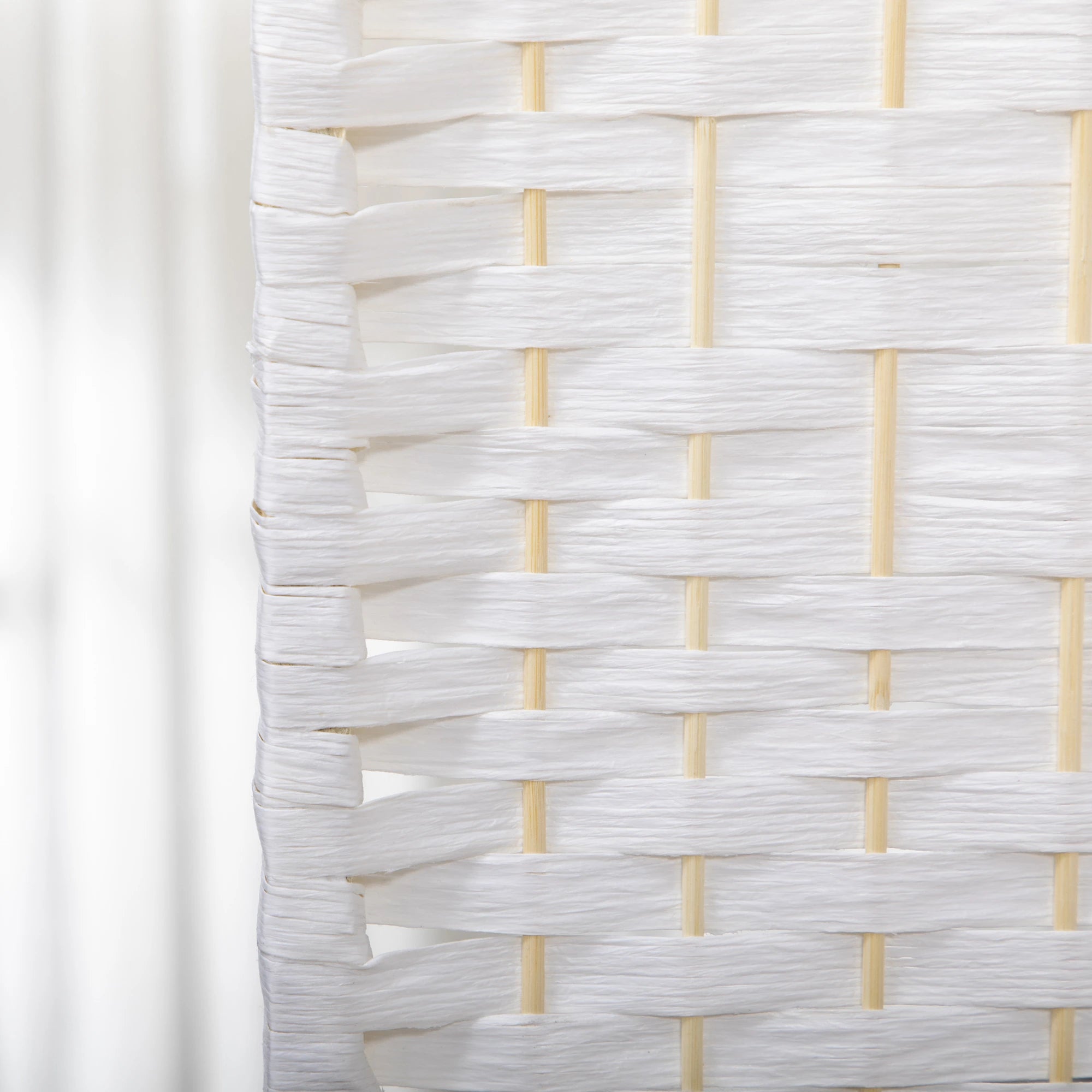 4 Panel Folding Room Divider, Portable Privacy Screen, White Room Dividers at Gallery Canada