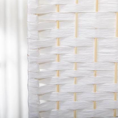 4 Panel Folding Room Divider, Portable Privacy Screen, White Room Dividers at Gallery Canada