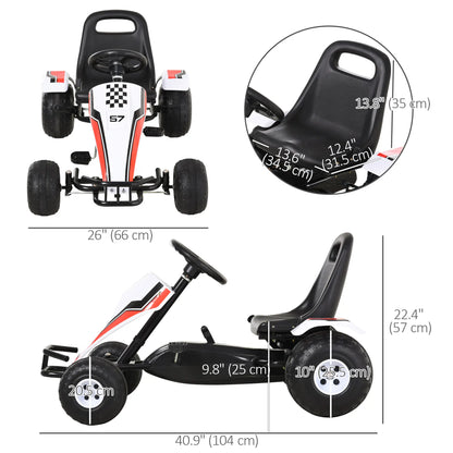 Kids Pedal Go Kart, Adjustable Seat, Plastic Wheels, 3-6 Years Pedal Go Karts for Kids at Gallery Canada