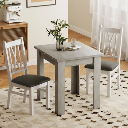 Table à manger extensible de 55 pouces pour 4-6 personnes, table de cuisine, grise