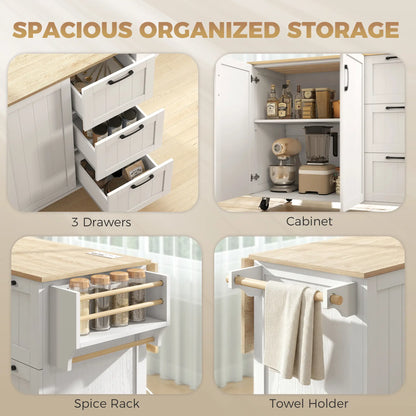 Kitchen Island With Drop Leaf, White Kitchen Islands & Kitchen Carts at Gallery Canada