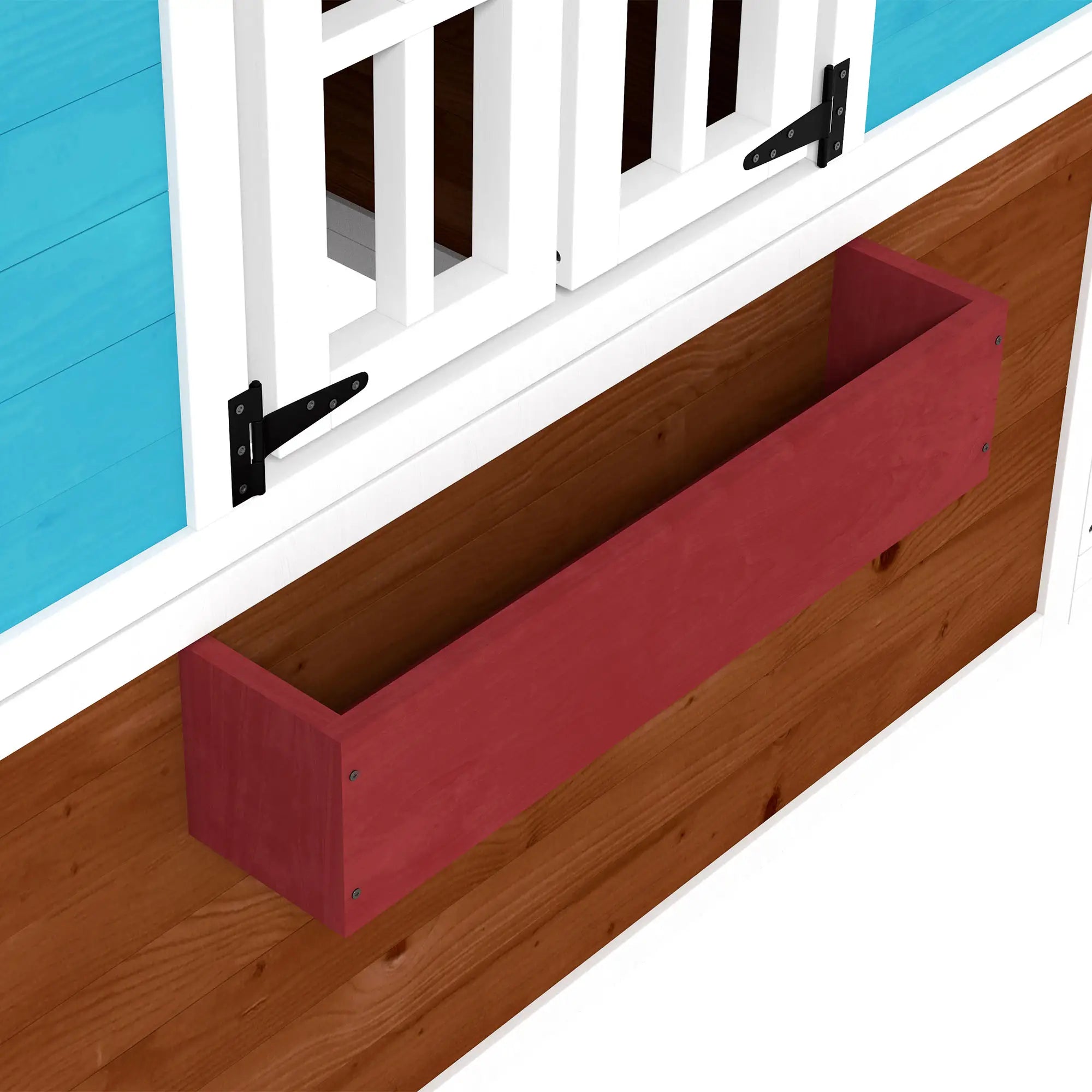 Wooden Playhouse for Kids Outdoor with Door, Windows, Planter Pots and Boxes for Toddlers 3-8 Years, Beige Play Houses at Gallery Canada