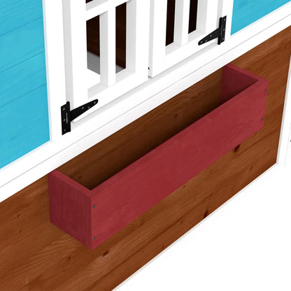 Wooden Playhouse for Kids Outdoor with Door, Windows, Planter Pots and Boxes for Toddlers 3-8 Years, Beige Play Houses at Gallery Canada