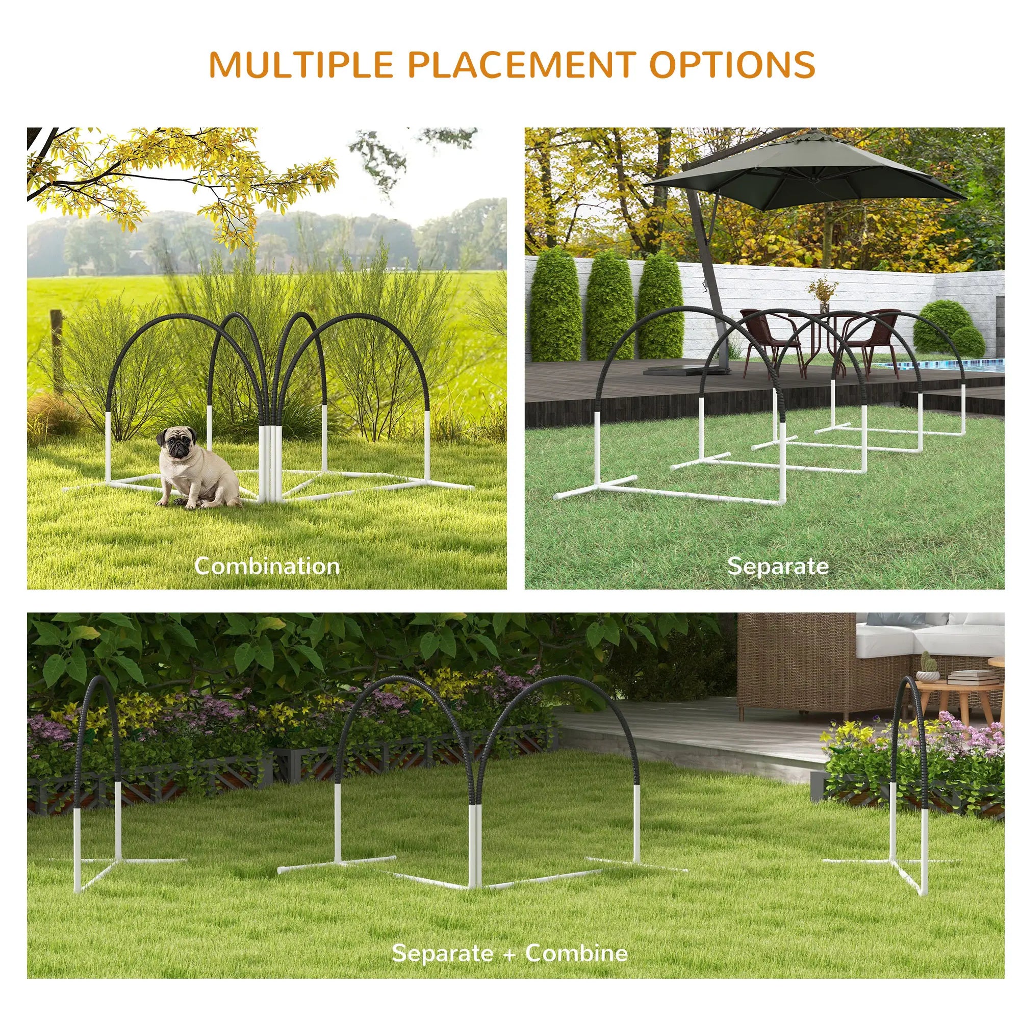 Dog Agility Kit, Obstacle Course Training Equipment, Weave Poles, Carry Bag, Black Dog Agility Training Equipment at Gallery Canada