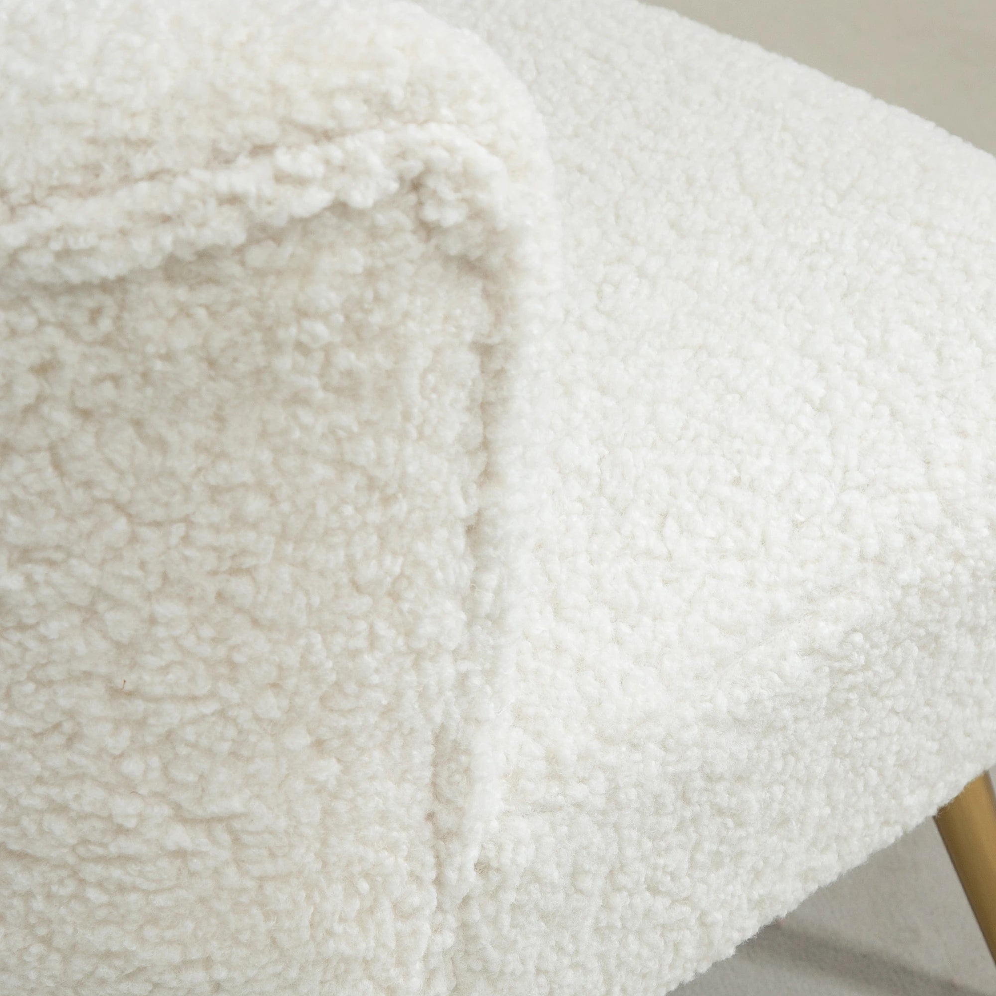 Lounge Chair, Soft Upholstery, Gold Legs, White Accent Chairs at Gallery Canada