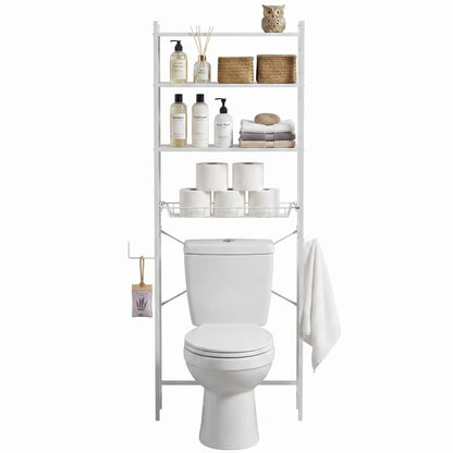 3-Tier Over-the-Toilet Storage Shelf, Adjustable Shelves, White
