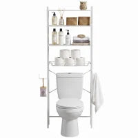 3-Tier Over-the-Toilet Storage Shelf, Adjustable Shelves, White