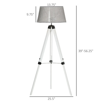 Adjustable Height Wooden Floor Lamp, E26 Base, and Grey, White Floor Lamps & Ceiling Fan Lights at Gallery Canada