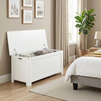 Large Storage Box Storage Trunk Cabinet Container with Lid and 2 Safety Hinges, White Storage Cabinets at Gallery Canada