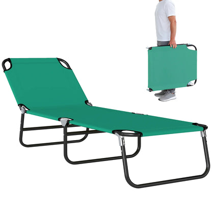 Outdoor Folding Lounge Chair, Reclining Back, Breathable Mesh, Green Lounger Chairs Dark Green at Gallery Canada
