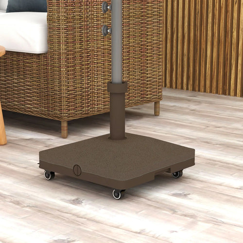 Square Parasol Base, Portable with Wheels, Water or Sand Filled, for Φ0.75