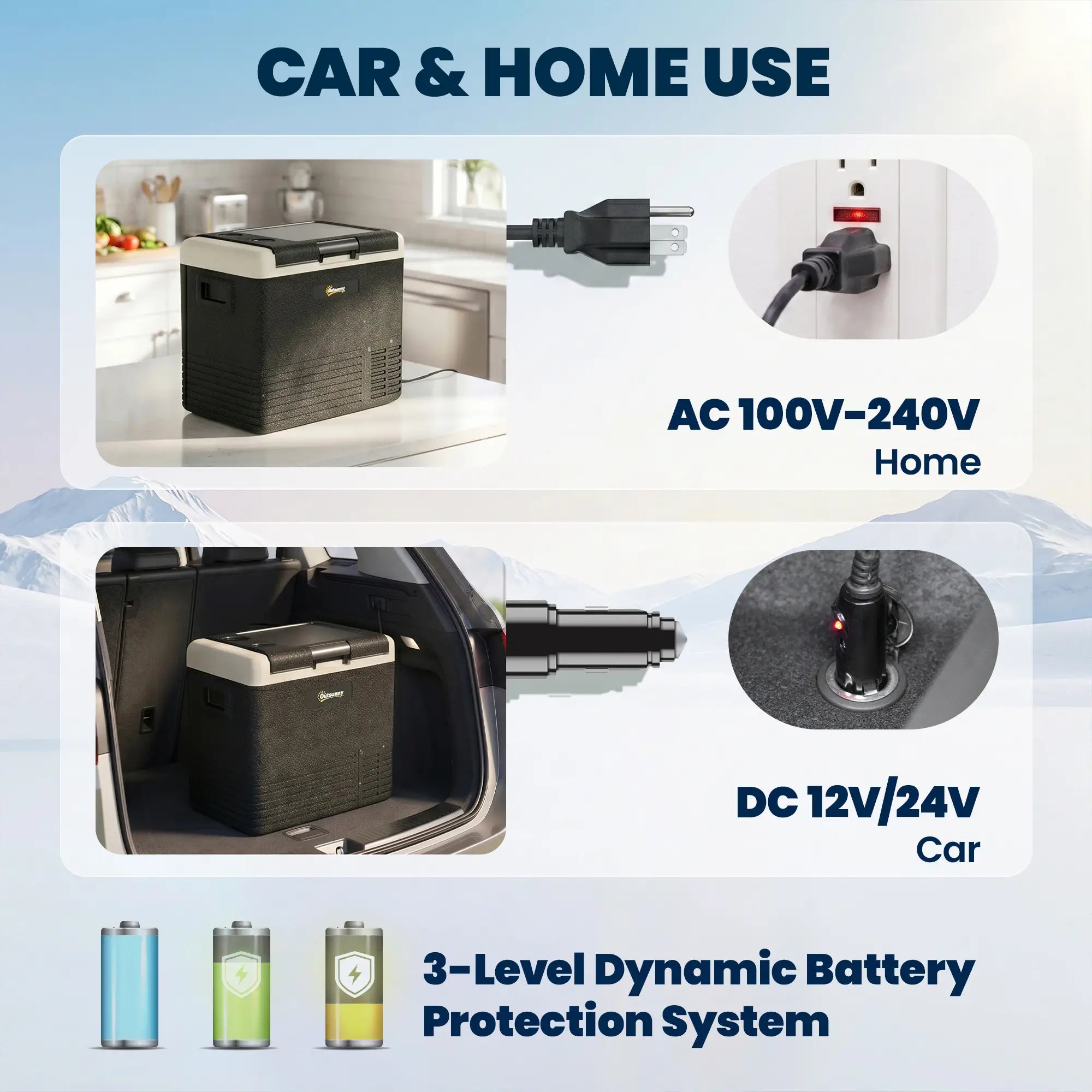 12 Volt Car Refrigerator, 53QT, -68-68 ℉, Portable Electric Cooler Car Coolers at Gallery Canada
