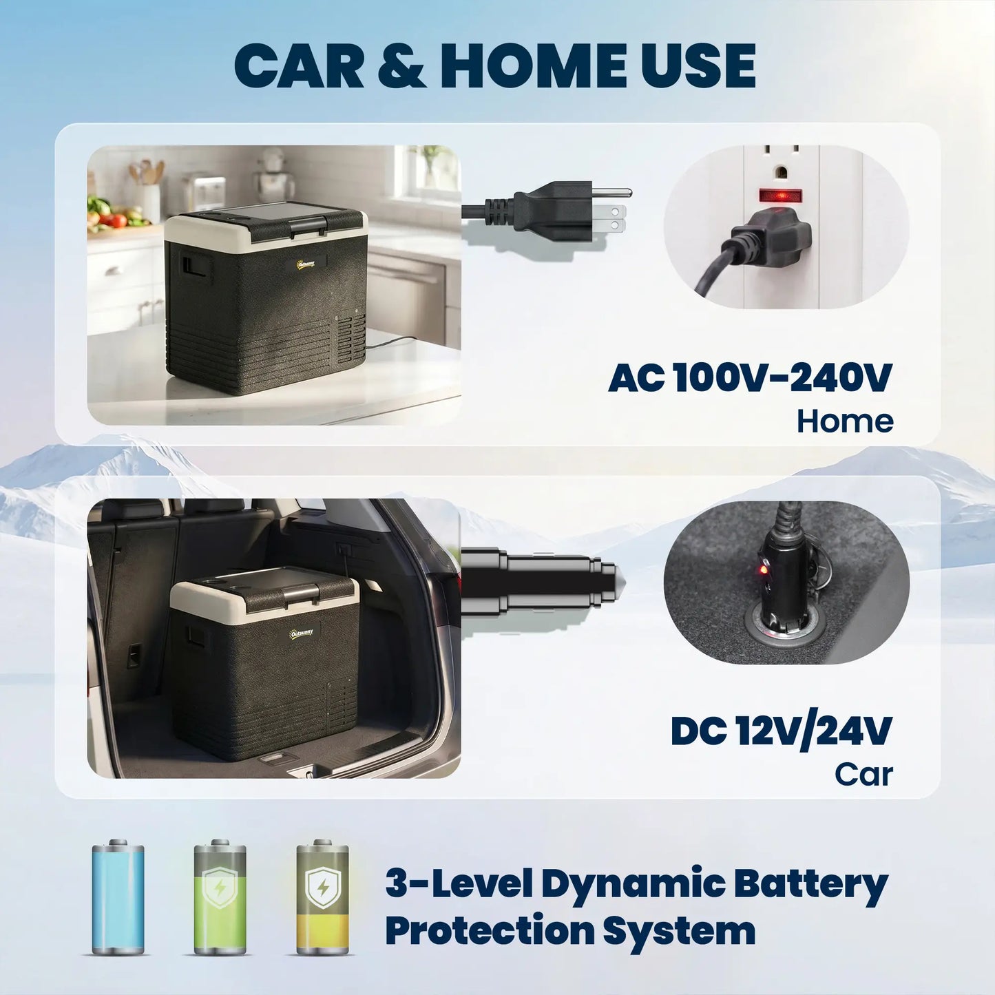 12 Volt Car Refrigerator, 53QT, -68-68 ℉, Portable Electric Cooler Car Coolers at Gallery Canada
