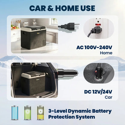 12 Volt Car Refrigerator, 53QT, -68-68 ℉, Portable Electric Cooler Car Coolers at Gallery Canada