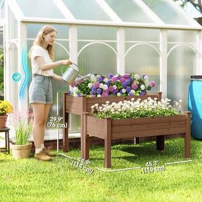 2 Tier Raised Garden Bed, Wooden Elevated Planter Box, Carbonised Raised Garden Beds at Gallery Canada