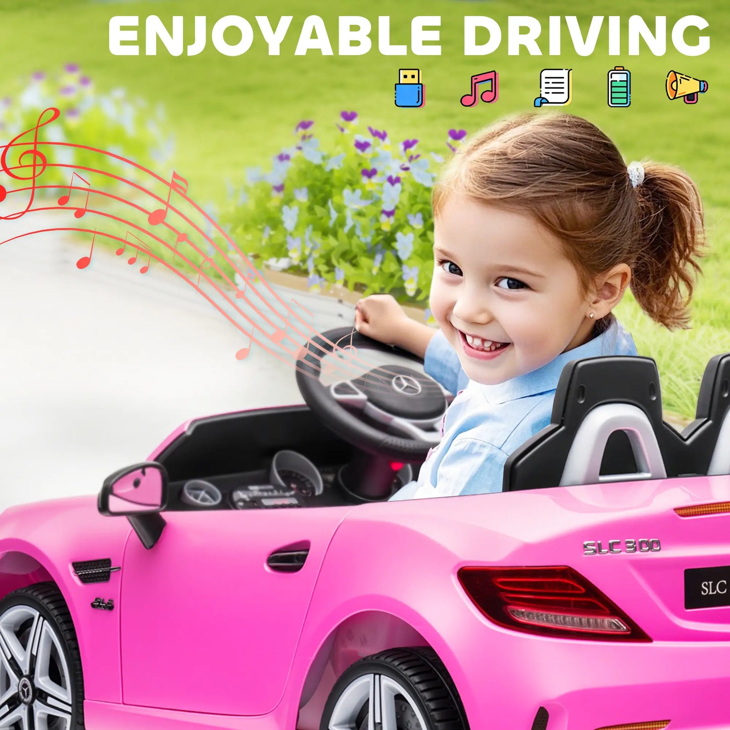 12V Ride On Car, Parent Remote, Two Motors, Music, Lights, Pink, 3-6 Years Electric Toy Cars at Gallery Canada