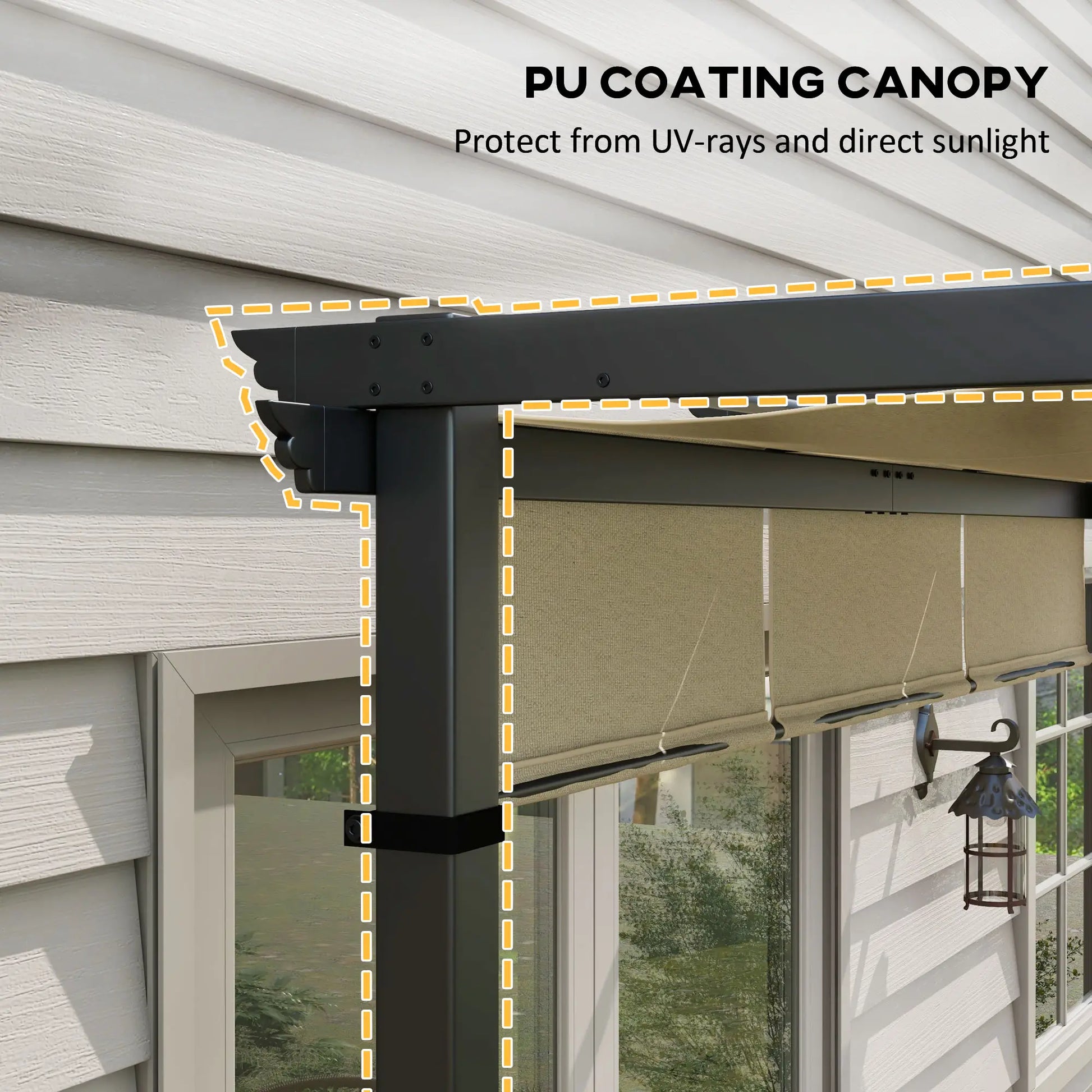 10' x 10' Metal Pergola, Retractable Canopy, Garden, Patio, Backyard Pergolas at Gallery Canada