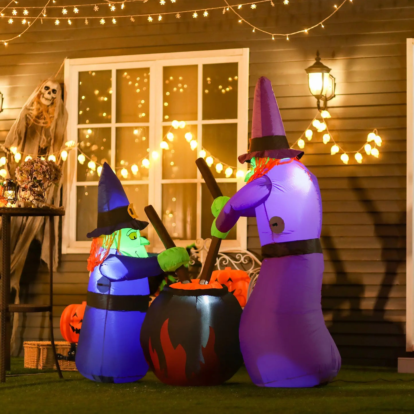 5.5ft Inflatable Halloween Witch, Potions Decoration, LED, Indoor Outdoor Halloween Decorations at Gallery Canada