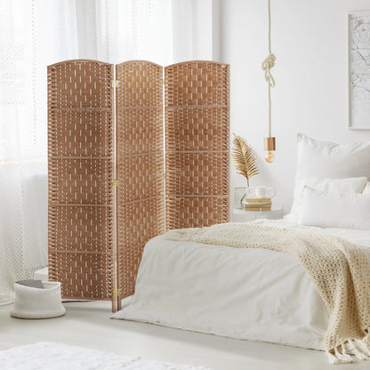 6ft Folding Room Divider, 3 Panel Wooden Frame, Natural Room Dividers at Gallery Canada