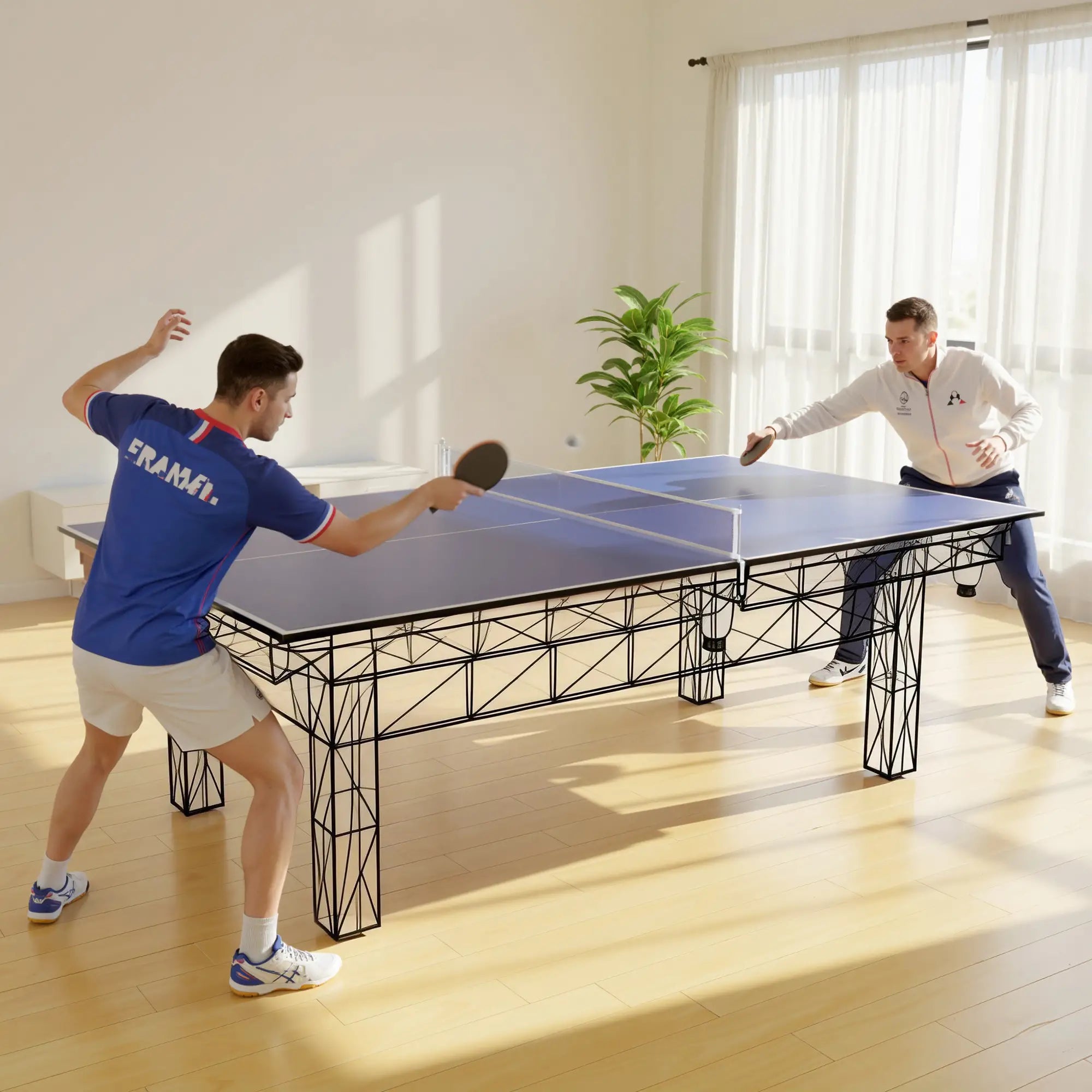 9 ft Folding Ping Pong Table Top, Pool Table Conversion, Blue Game Tables at Gallery Canada