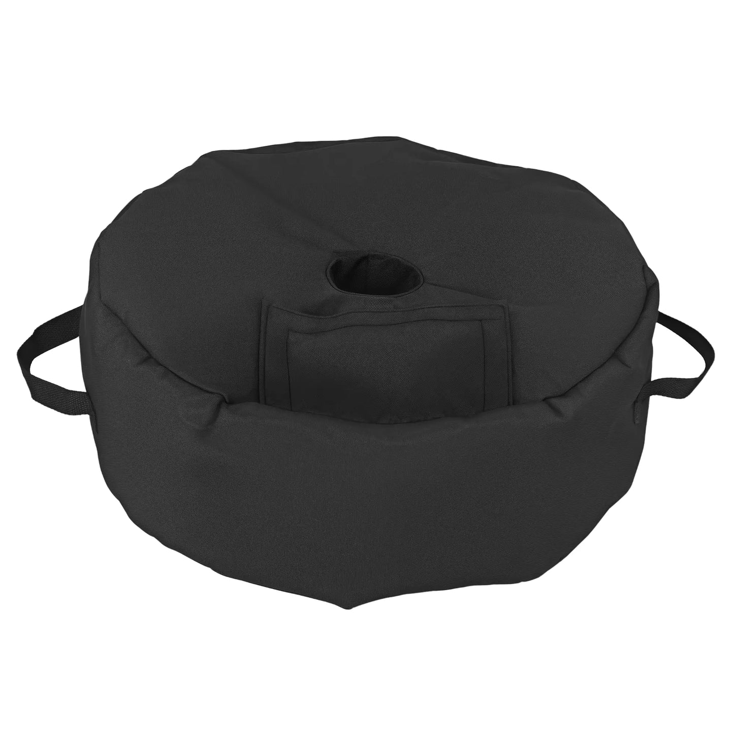 19" Round Patio Umbrella Base, Sand Bag, Weather Resistant, 88lbs, Black Umbrella Bases Black at Gallery Canada