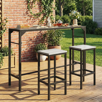 Outdoor Bar Table With Bottle Opener, Wood Grain Plastic Top, 55" x 15" x 39" Patio Dining Tables at Gallery Canada