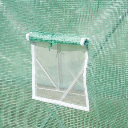 Walk-In Tunnel Greenhouse, 19x10x6.6ft, Zipped Door, 8 Mesh Windows, Green Tunnel Greenhouses at Gallery Canada
