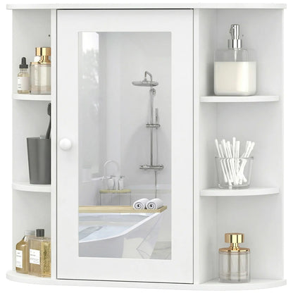 Mirrored Bathroom Wall Cabinet, Wall Mounted, With Door & Shelves, White Mirror Medicine Cabinets at Gallery Canada