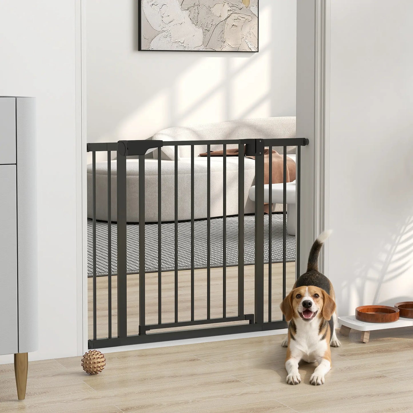 Baby Gate, Pet Safety Gate, 30"-41" Wide, Auto-Close, Black Pet Gates at Gallery Canada