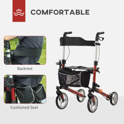 Lightweight Folding Walker, Large Seat, Adjustable Handle, Red Knee Walker & Wheelchair Ramps at Gallery Canada