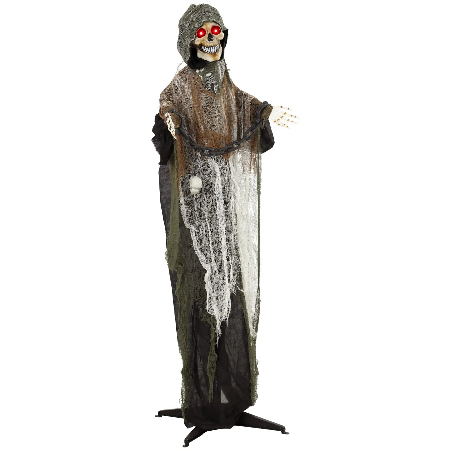 5.6 Ft Animated Grim Reaper Halloween Animatronic, Moves & Glows Halloween Decorations Black, White, Brown at Gallery Canada