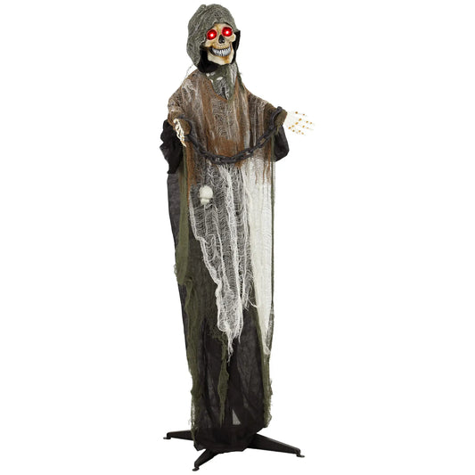 5.6 Ft Animated Grim Reaper Halloween Animatronic, Moves & Glows Halloween Decorations Black, White, Brown at Gallery Canada