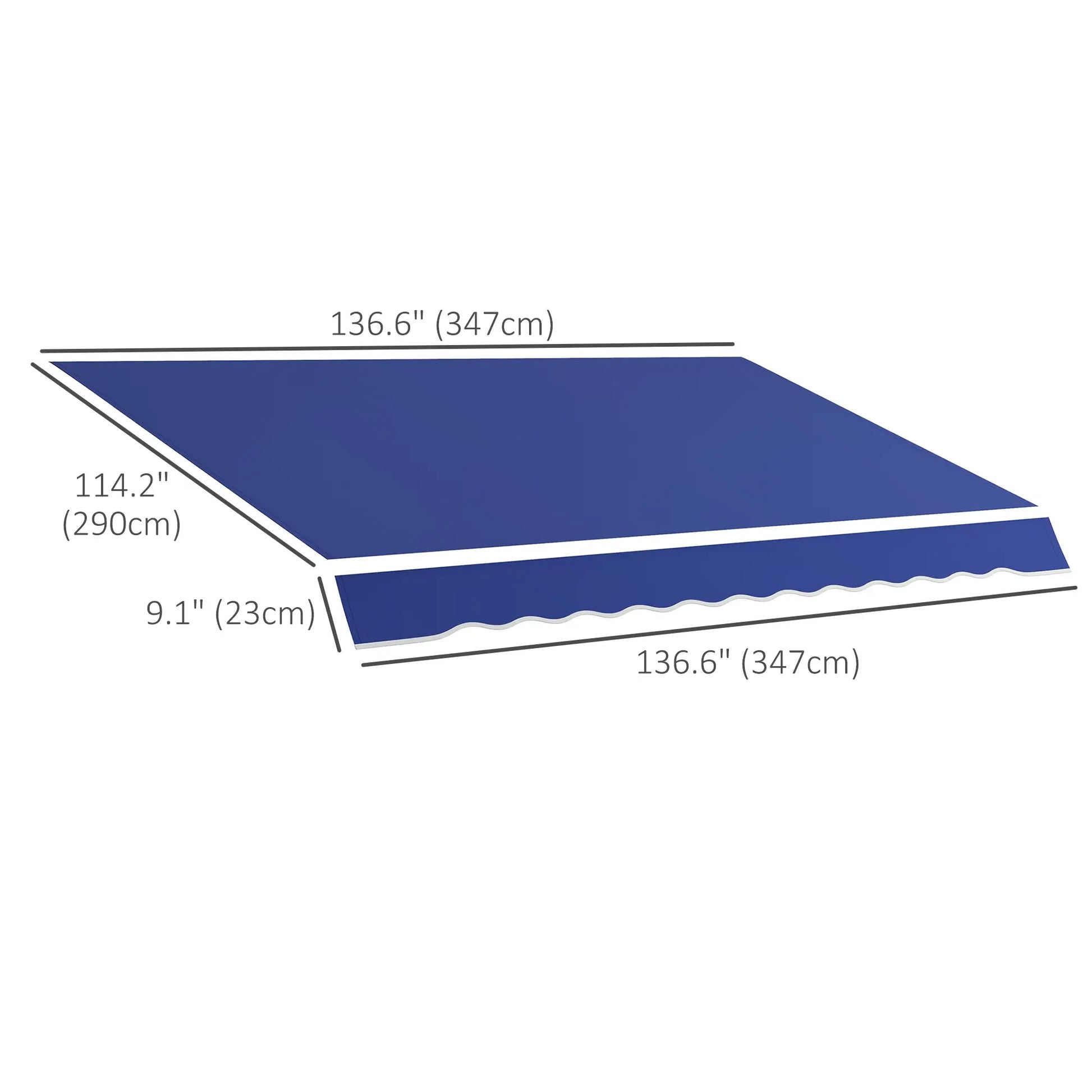 11' x 10' Outdoor Sunshade Canopy, UV Protection, Navy Blue Awning Fabric Replacement at Gallery Canada