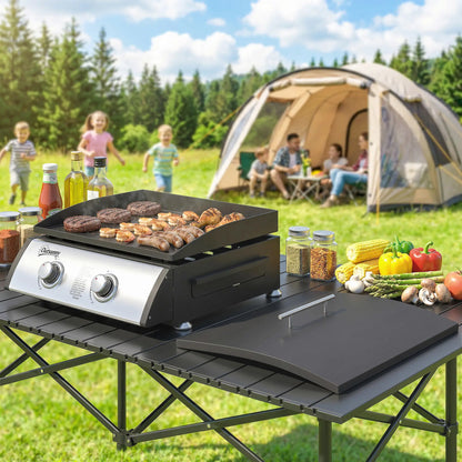 2 Burner Gas Grill, Portable Tabletop BBQ, Camping Picnic, Silver Propane Gas Grills at Gallery Canada