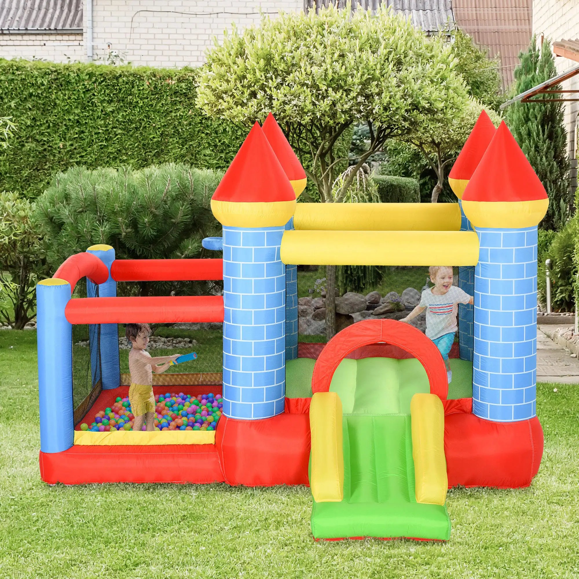 9.2 x 9.5FT Inflatable Bounce House, 4 in 1 With Trampoline, Slide, Pool Inflatables at Gallery Canada